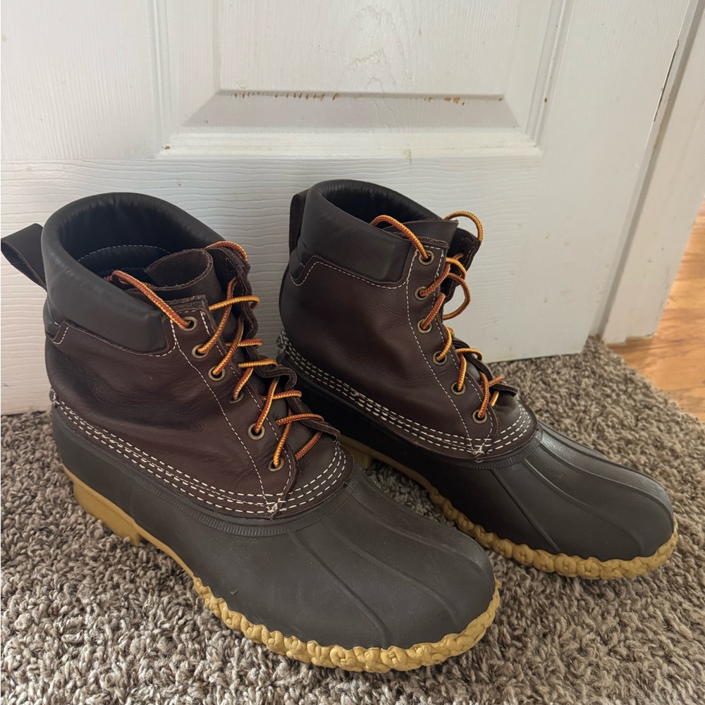 Men’s LL Bean Duck Boots Padded Collar 11 WIDE